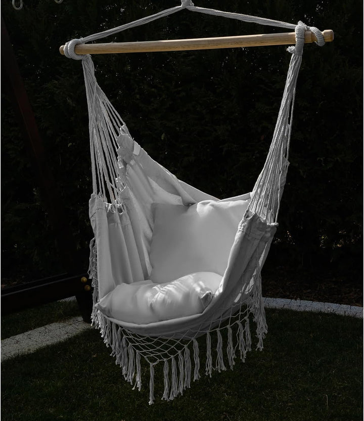 Hängesessel Outdoor 97 x 130 cm Grau bis 120 kg - Schaukelsessel Outdoor und Innen - Hängeschaukel P