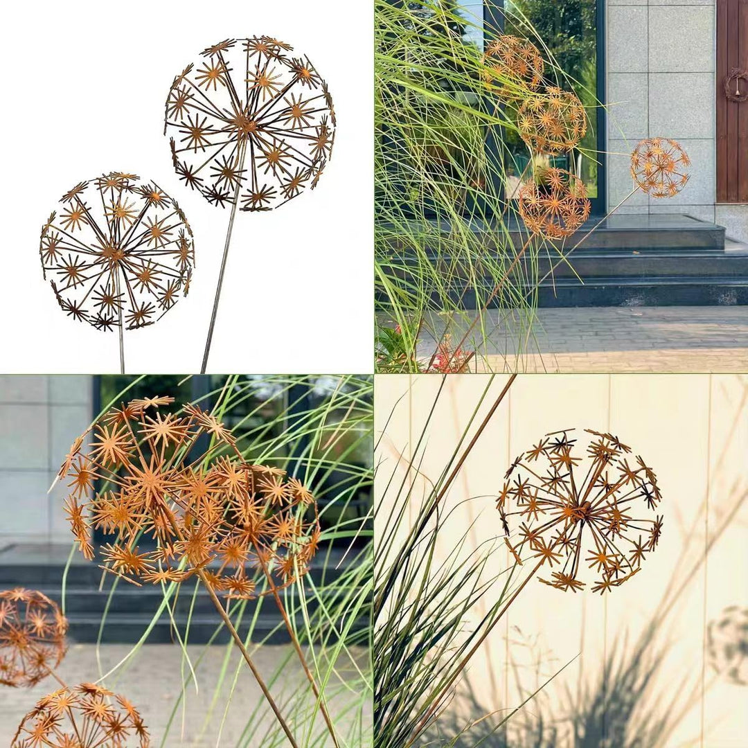 Gartendeko 2er Set Rost Deko für Garten Cortenstahl Gartenstecker Metall Blume Mohn Rostige Gartende