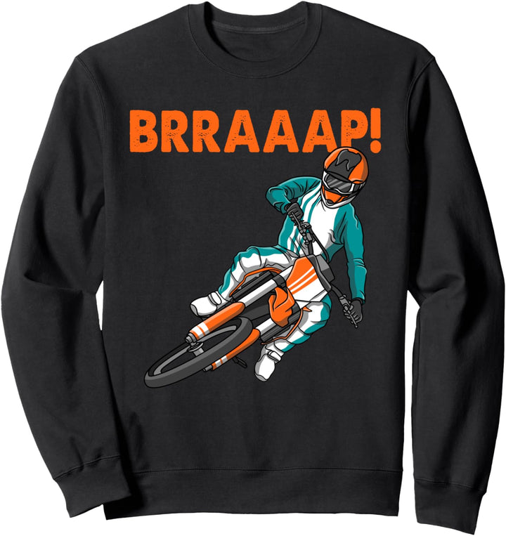 Brraaap Motocross Motorrad Dirtbike Offroad Biker Kinder Sweatshirt