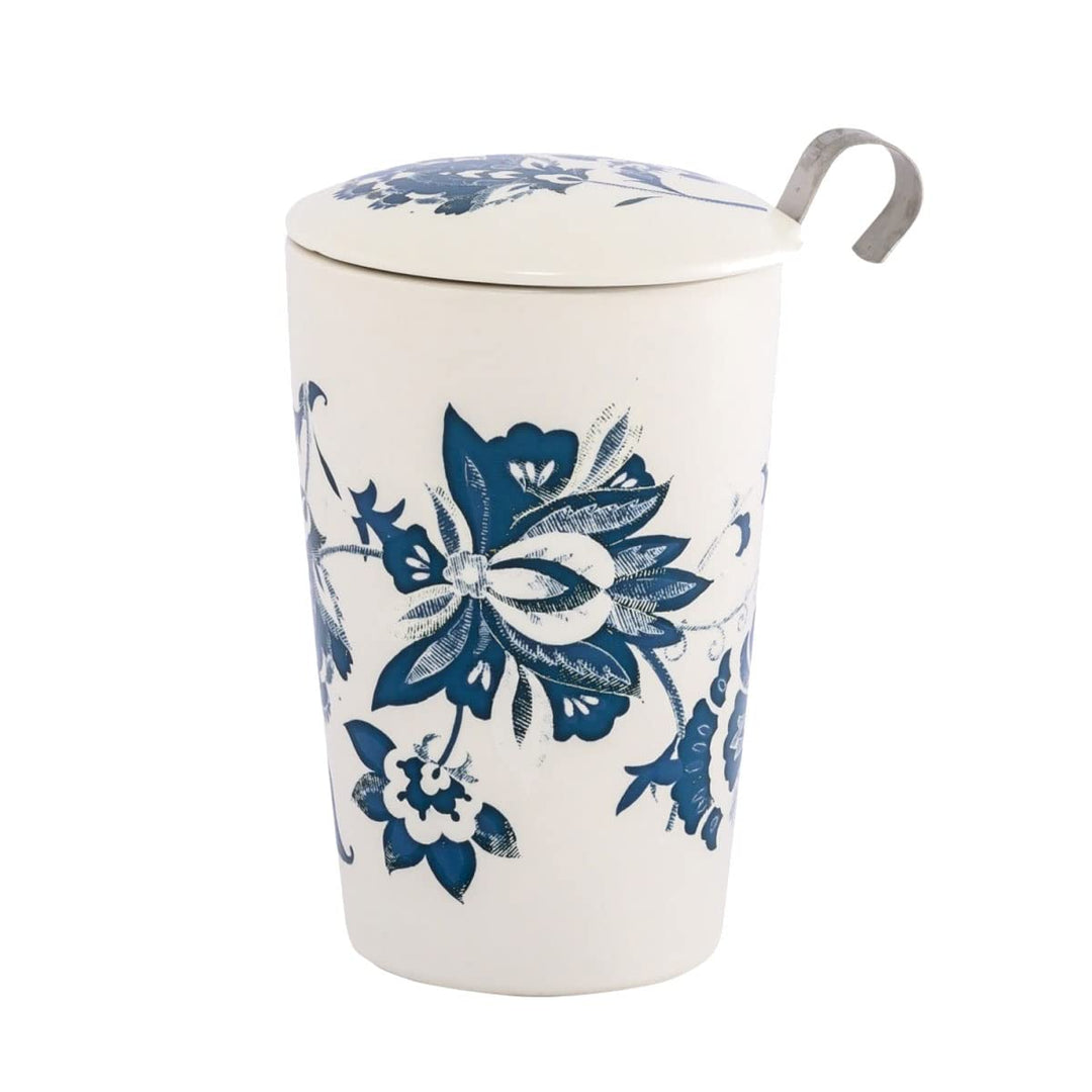 Eigenart TEAEVE Teetasse, Becher mit Sieb + Deckel, Luna White im Geschenkkarton