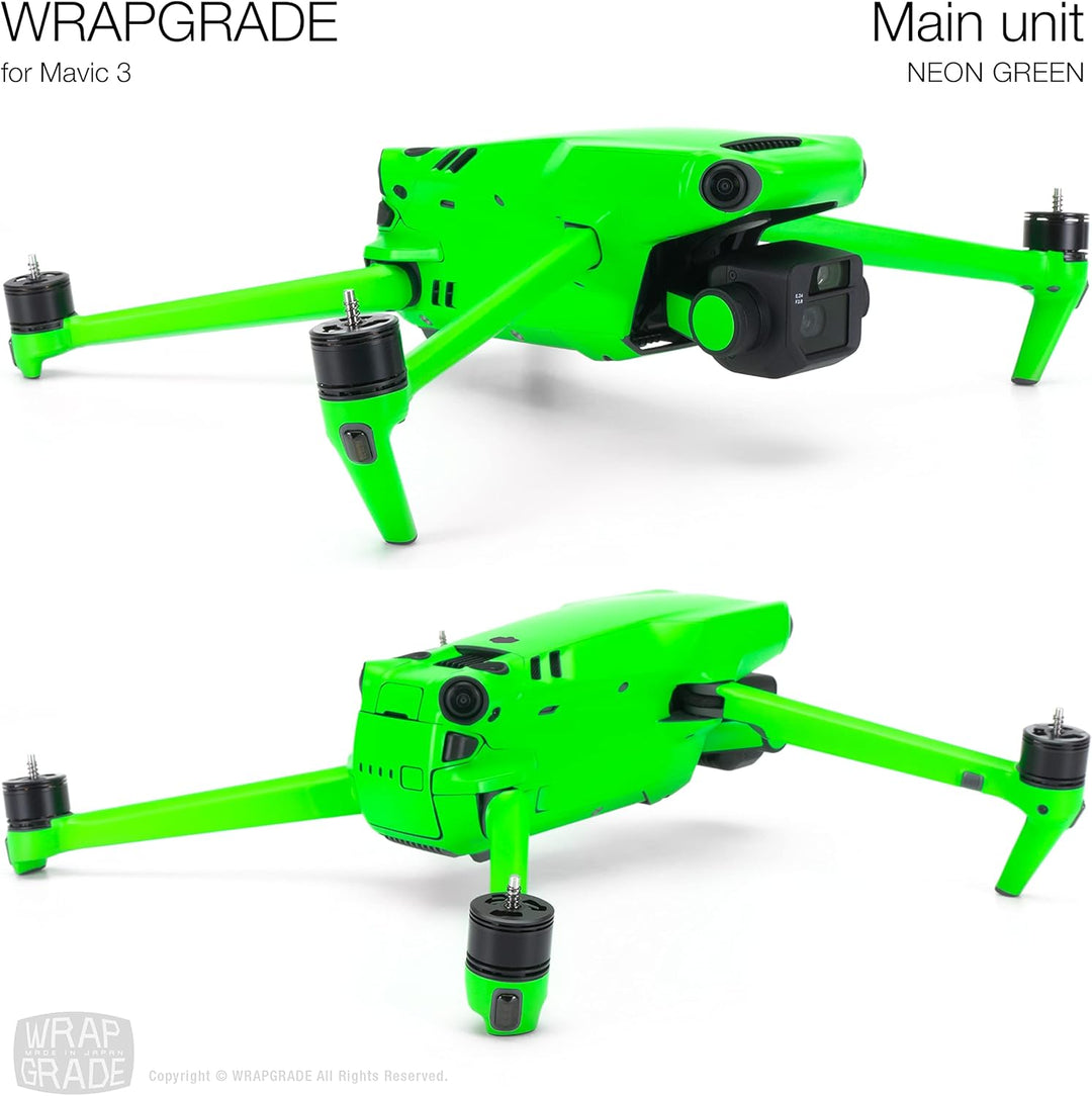 WRAPGRADE Skin Kompatibel mit DJI Mavic 3 Pro Full Wrap (NEON GREEN) Neon Green / Pro, Neon Green /