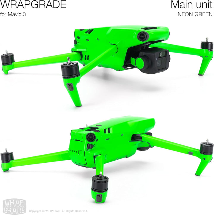 WRAPGRADE Skin Kompatibel mit DJI Mavic 3 Pro Full Wrap (NEON GREEN) Neon Green / Pro, Neon Green /