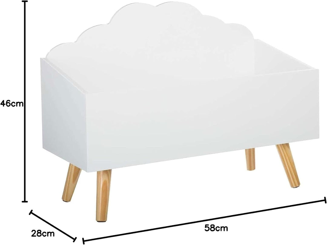 Kindertruhe Wolke weiss - Weiss - Atmosphera créateur d'intérieur L. 58 x l. 45 x H. 28 cm Weiss, L.