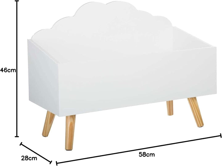 Kindertruhe Wolke weiss - Weiss - Atmosphera créateur d'intérieur L. 58 x l. 45 x H. 28 cm Weiss, L.