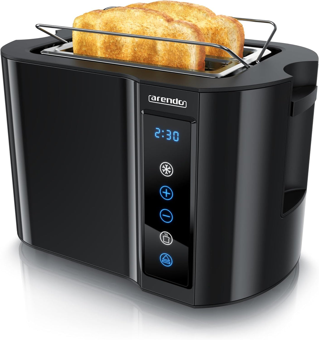 Arendo - Touch Toaster 2 Scheiben Edelstahl - Touchpanel - digital Display Restzeitanzeige - 800 W –