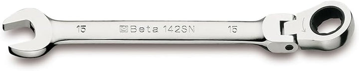 Beta 142SN/S Ring-Maulschlüsselsatz aus 12 Knarrenschlüssel, Werkzeug (12-teilig, gelenkiges Tool Se