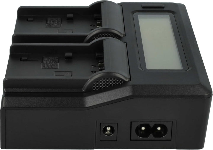 vhbw Dual Ladegerät kompatibel mit Sony HXR-NX30E, HXR-NX70, HXR-NX70E, NEX-VG10, NEX-VG10E, NEX-VG3