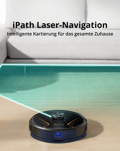 eufy Saugroboter mit Wischfunktion, RoboVac X8 Hybrid, 2X 2000Pa Saugleistung, iPath Lasernavigation