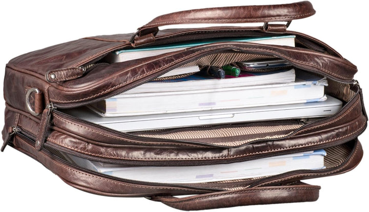STILORD 'Dante' Business-Tasche Leder gross elegante Aktentasche Umhängetasche Laptoptasche 15.6 Zol