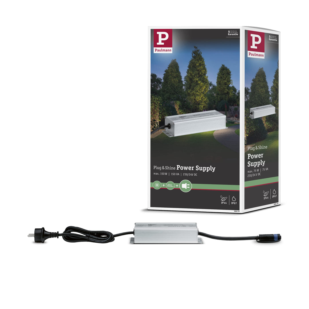 Paulmann Leuchten Paulmann 98850 Outdoor plug und Shine Power Supply IP44 230/24V DC silber Alu 988.