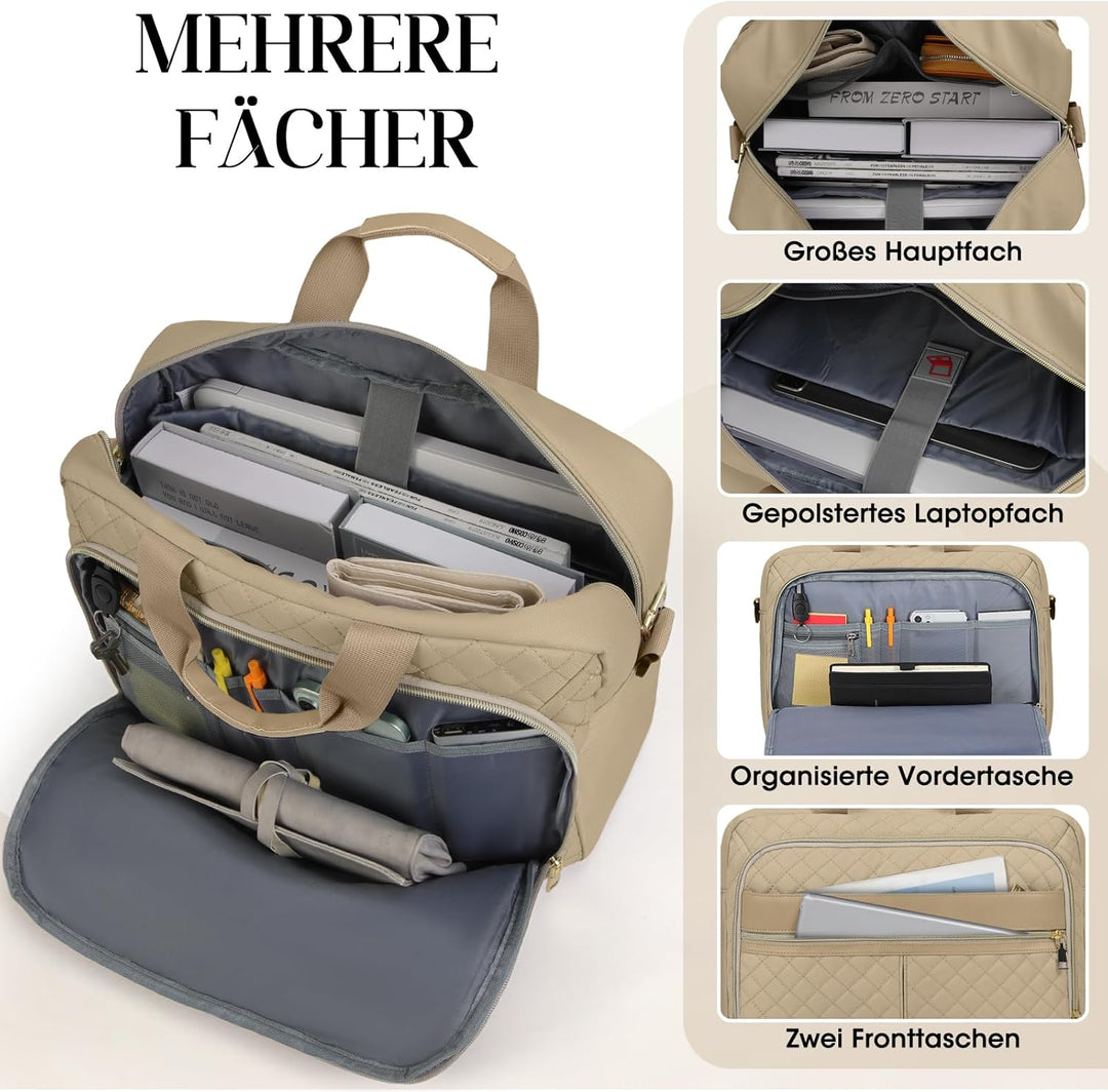 IGOLUMON Laptoptasche Damen 17,3 Zoll Aktentasche Wasserdichte Laptop Notebook Tasche Arbeitstasche