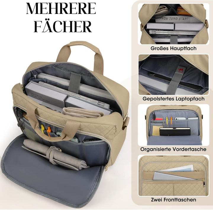IGOLUMON Laptoptasche Damen 17,3 Zoll Aktentasche Wasserdichte Laptop Notebook Tasche Arbeitstasche