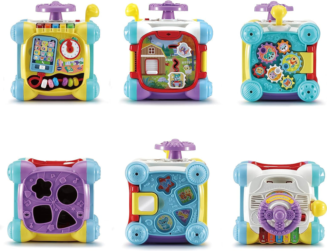VTech Baby Spielspass-Entdeckerwürfel – Interaktiver Spielwürfel mit Musik, Formen und beweglichen E