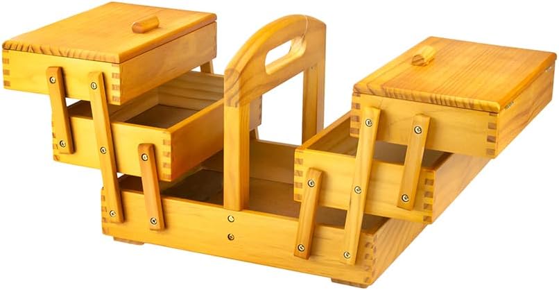 Hobby Gift GB8450 Holz Cantilever Sewing Hobby Craft Aufbewahrungsbox, 3-Stufen, 23 x 31 x 25.2cm, 3