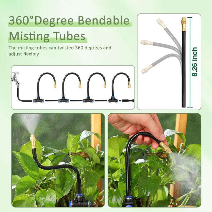 Quick-Connect Drip Irrigation System Kit,360° Curved Bewässerungssystem Garten,Automatische Bewässer