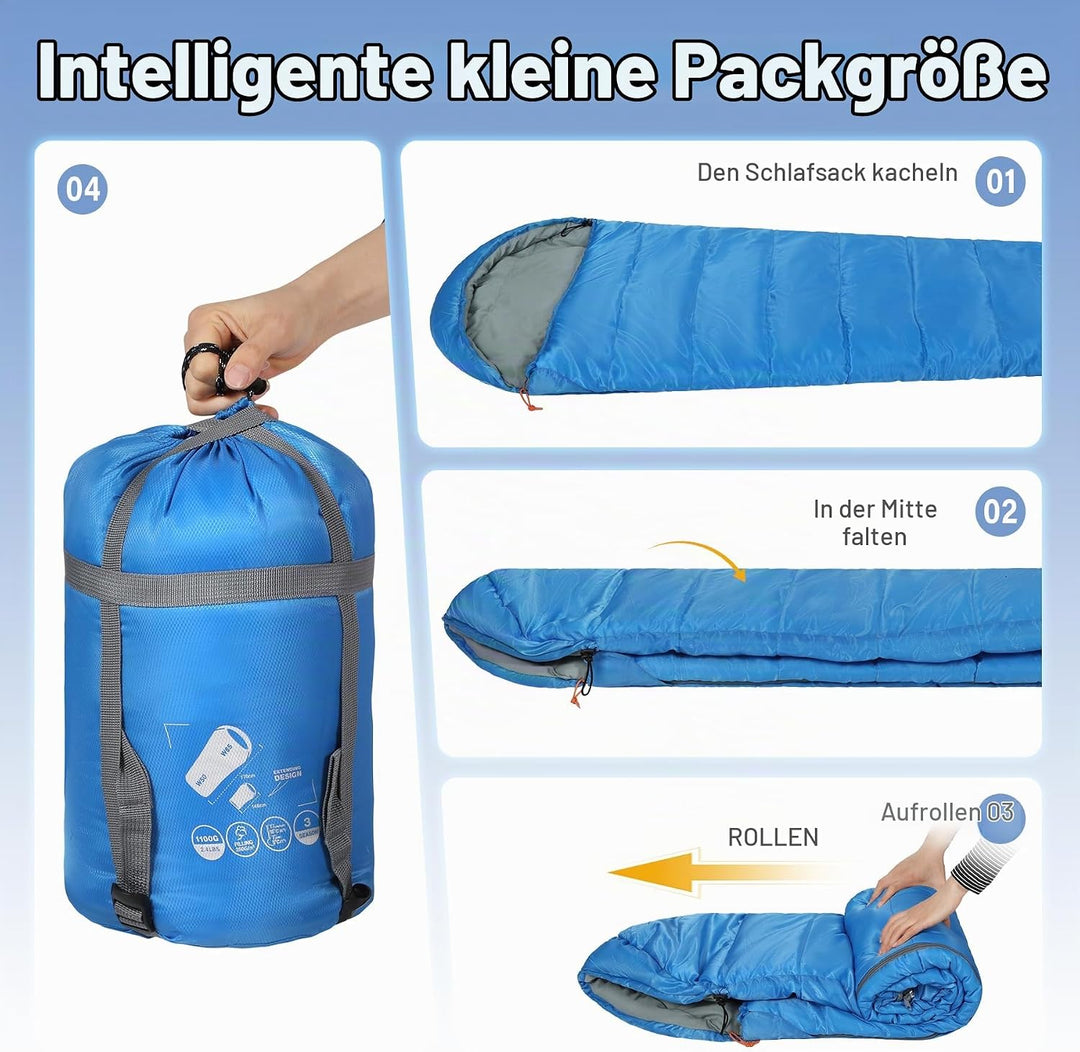 REDCAMP Kinderschlafsack für Jungen und Mädchen 175 x65 cm, Mumienschlafsack Bequem Leicht-Warm mit
