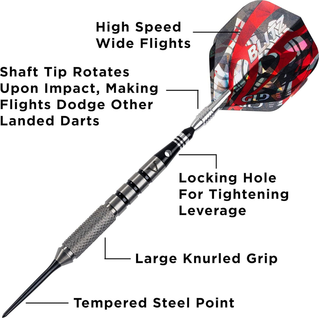 Viper Blitz Dartpfeile aus 95% Wolfram mit Stahlspitze, mit Aufbewahrungs-/Reiseetui 24 Gramm, 24 Gr