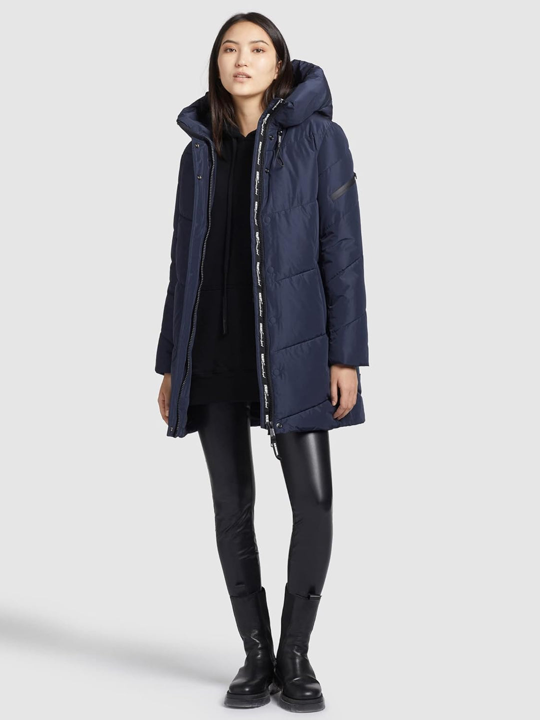 khujo Damen Jacke JORDIS3 gesteppt Winterjacke Kapuze Zwei-Wege-Reissverschluss S Dunkelblau, S Dunk