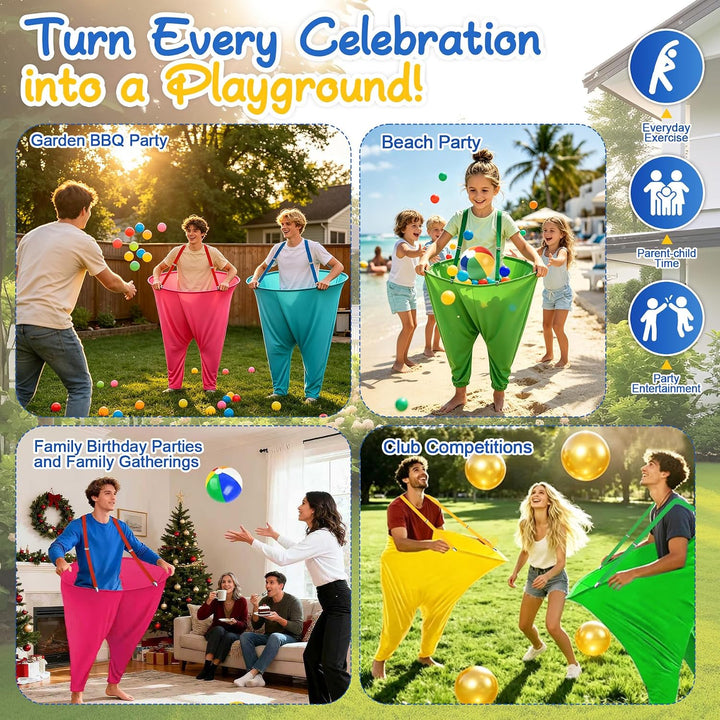 VEEKAY 538PCS Granny Pants Gartenspiel,2er-Pack übergrosse Granny Pants Hof-Spiel,Wurfspiele für Erw