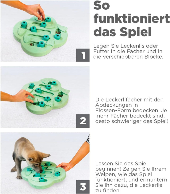 Outward Hound Nina Ottosson Puppy Hide n' Slide - Interaktives Leckerli-Denkspielzeug für Hunde - Gr