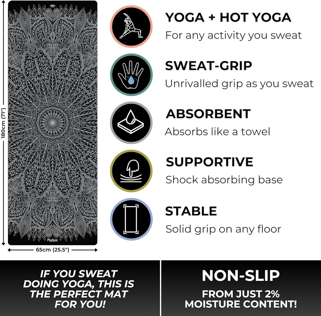 Plyopic All-In-One Yoga-Matte – Rutschfest auch bei Schweiss | Premium Matte mit Sweat-Grip Oberfläc
