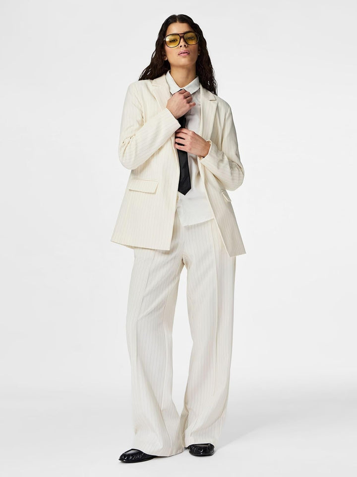 PIECES Female Hose mit weitem Bein PCBOZZY Gestreift S Birch, S Birch