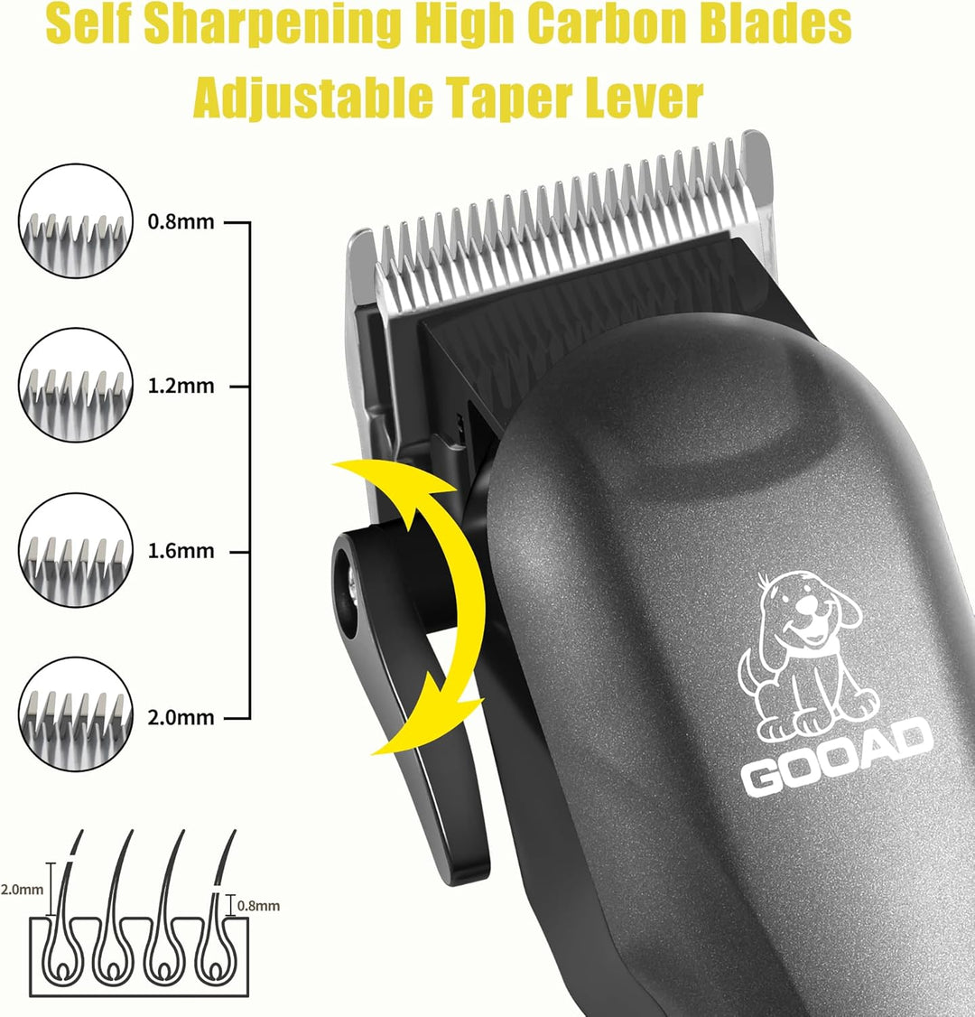 Hunde-Schermaschine für die Fellpflege, Hundepflegeset für schwere, dicke Haare und Mäntel, geräusch