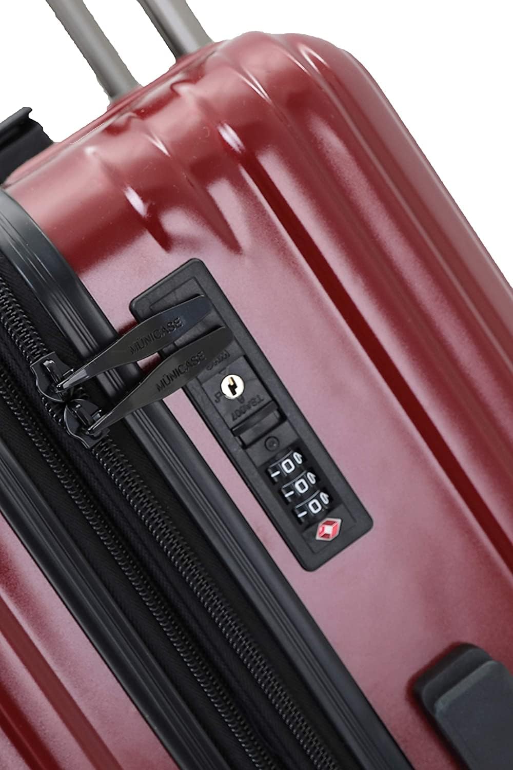 Münicase M816 TSA-Schloss Koffer Reisekoffer Trolley Kofferset Hardschale Boardcase (Weinrot, Grosse