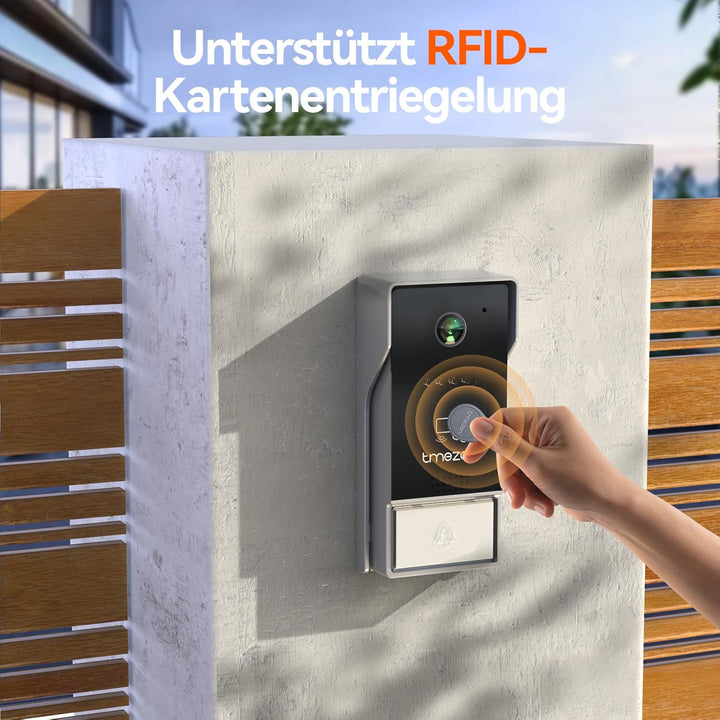 TMEZON WLAN Video Türsprechanlage mit Türöffner,1080P HD Türklingel mit Kamera,7-Zoll-Farb-Touchscre