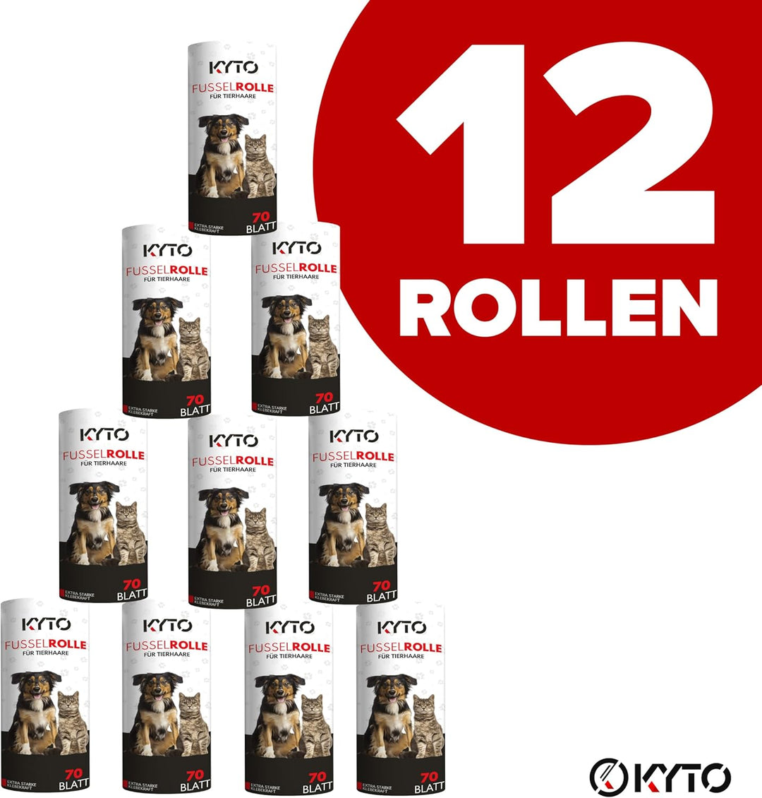 12 Stück Fusselrolle 840 Blatt Flusenbürste für Kleidung Möbel Sofa Tierhaare Katzenhaare Hundehaare
