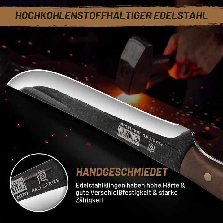 HOSHANHO 17 cm Langes Ausbeinmesser zum Fleischschneiden, Superscharfes Filetiermesser Fisch, Handge