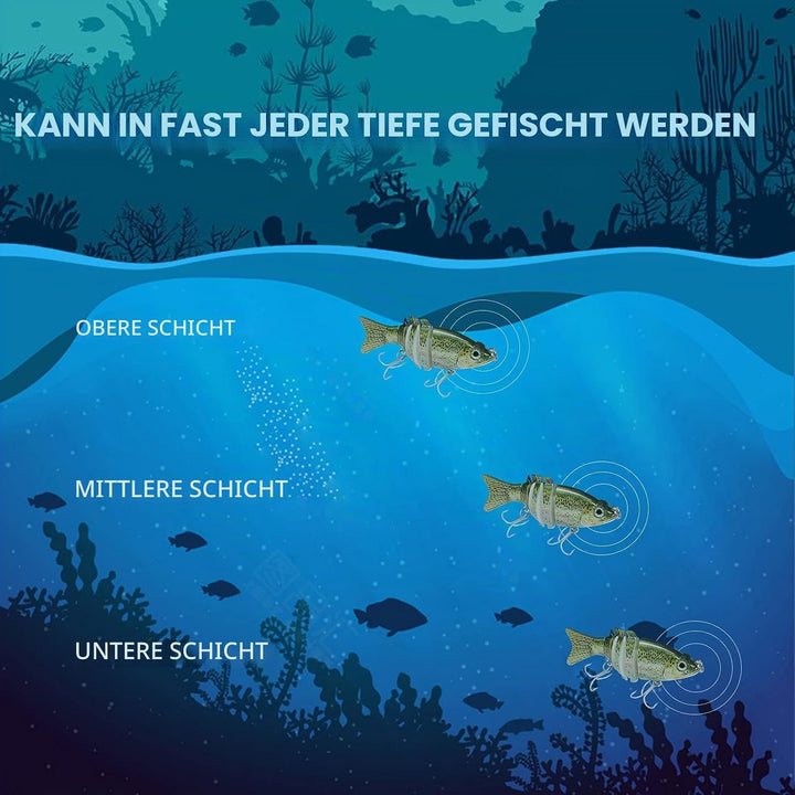 TRUSCEND Swimmax für Süss- und Salzwasser, Lebensechte Angelköder für Barsch, Forelle, Crappie, Zand