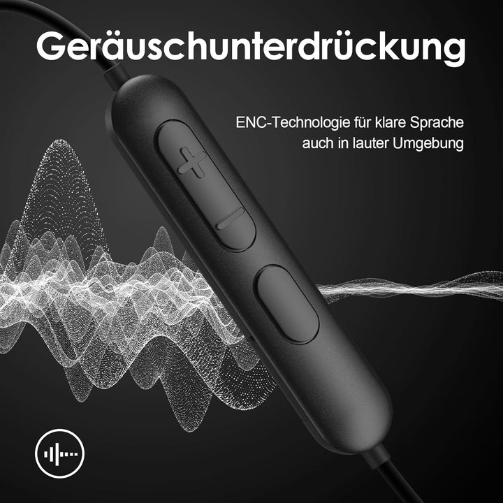 Rythflo Bluetooth Kopfhörer, 150 Stunden Akkulaufzeit, Kabellose Nackenbügel Ohrhörer mit Mikrofon,