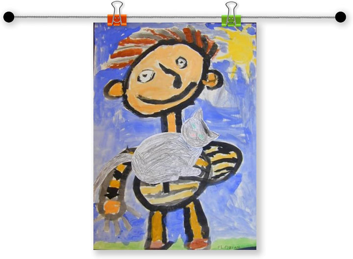LeTOMA – Fotoseil mit bunten Metall-Klammern - 2x200 cm &amp; 2x20 Klammern im Smiley-Design in den Farb