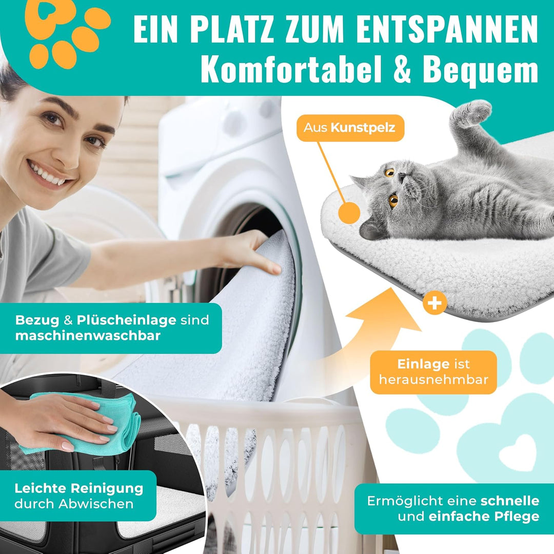 Transportbox Hund Katze Transporttasche L 70x52x52cm | Hunde-Tragetasche Faltbare Katzentasche | Hau