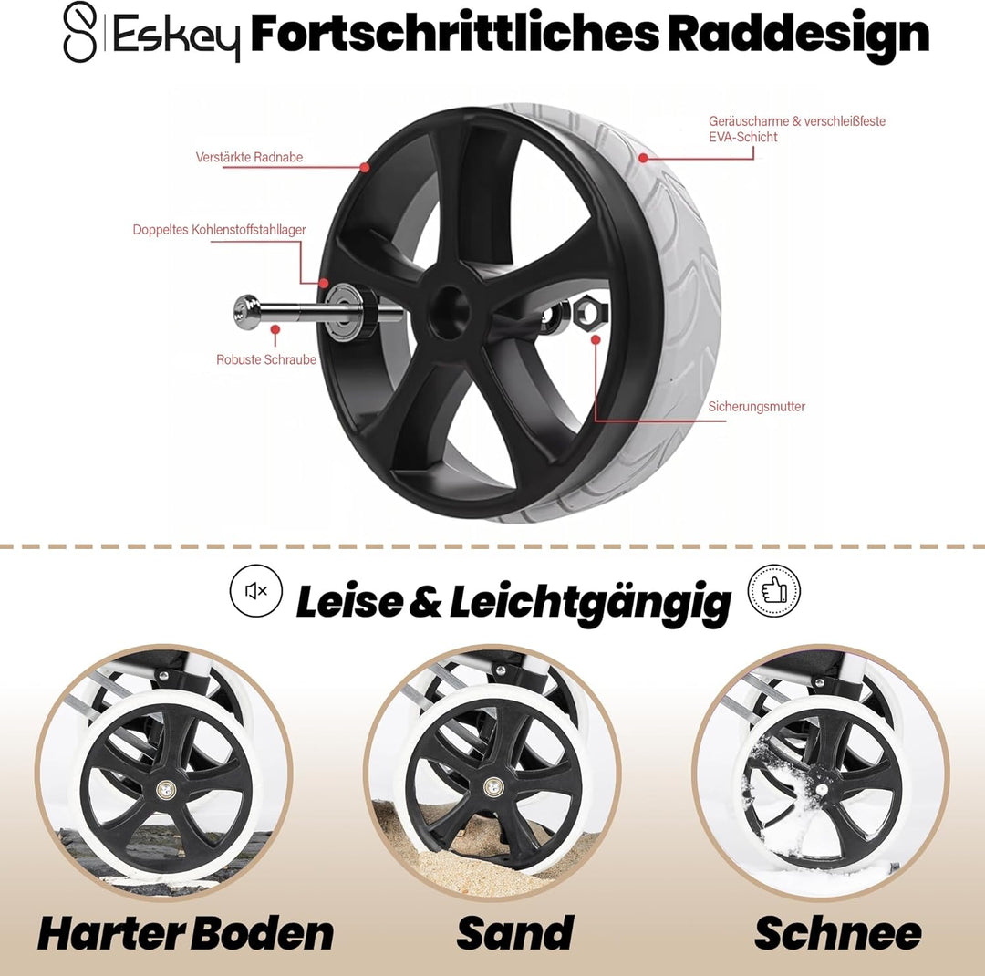 Eskey Einkaufstrolley mit Kühlfach – Robuster Einkaufstrolley klappbar faltbar – Wasserdichter Einka