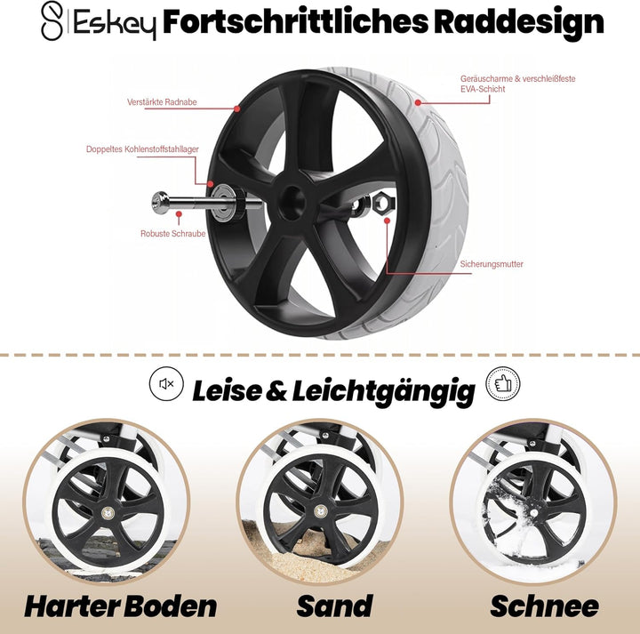 Eskey Einkaufstrolley mit Kühlfach – Robuster Einkaufstrolley klappbar faltbar – Wasserdichter Einka