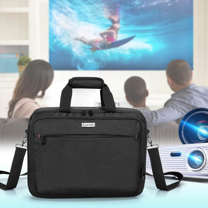 CURMIO Beamertasche für Beamer, Projektor Reisetasche mit Separatem Fach für Laptop, Beamer Tasche f