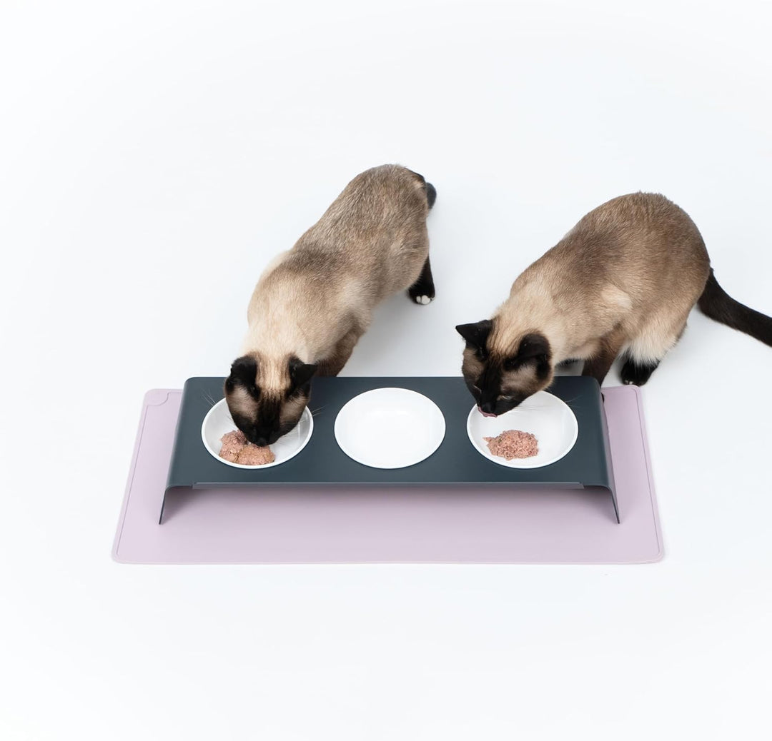 LucyBalu® Napfunterlage für Katzen | Katzenmatte für Wasser- & Futternapf | Silikonmatte als rutschf