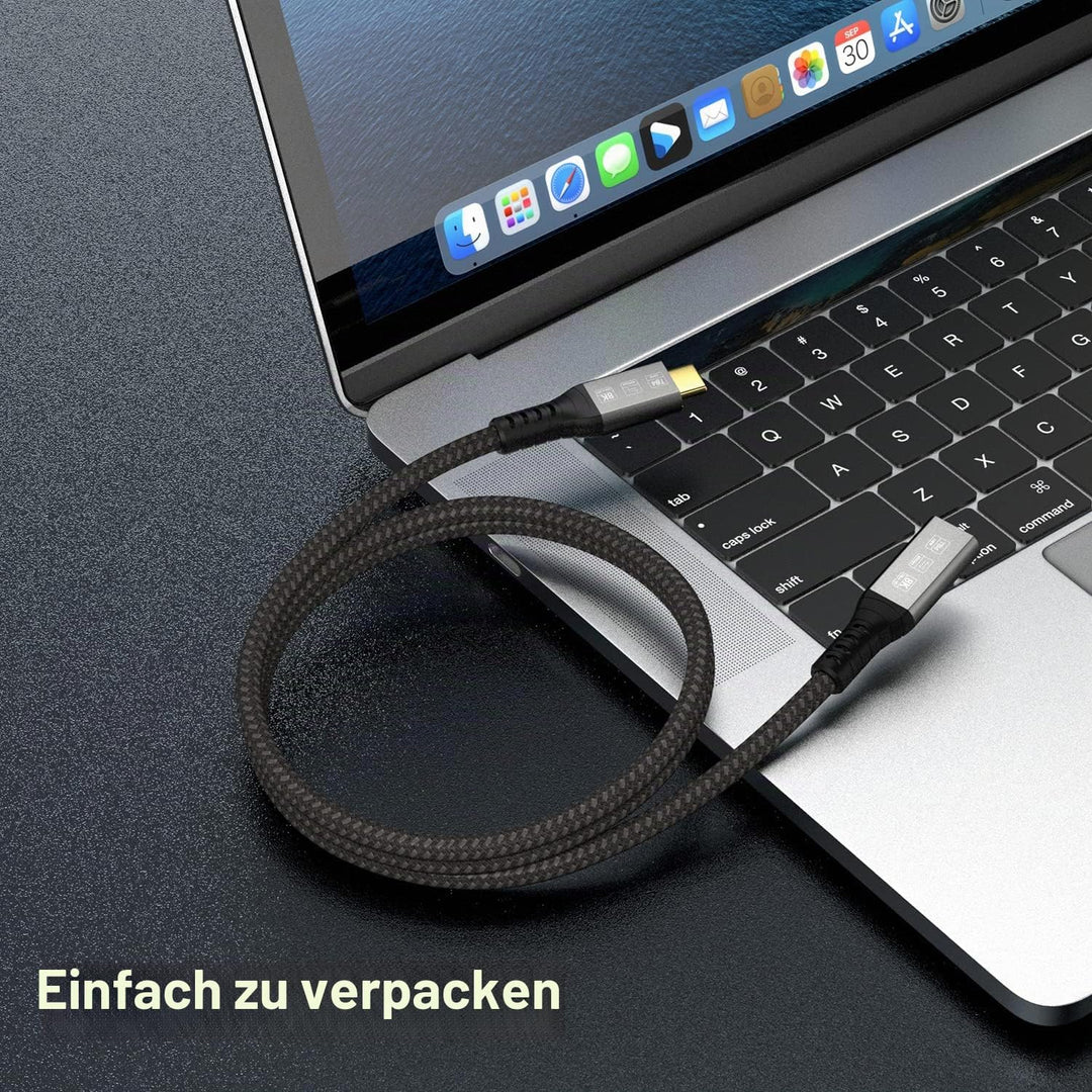 Angusplay USB C Thunderbolt 4 Verlängerung 40Gbps, USB 4 Verlängerungskabel, 8K 60Hz Display / 100W