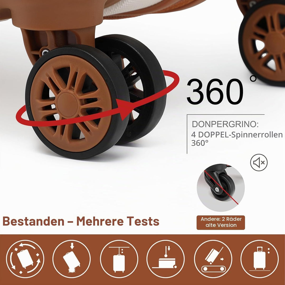 KONO Koffer Trolley Gross Hartschalenkoffer Reisekofferset Koffer Kofferset Gepäck Rollkoffer Schlos
