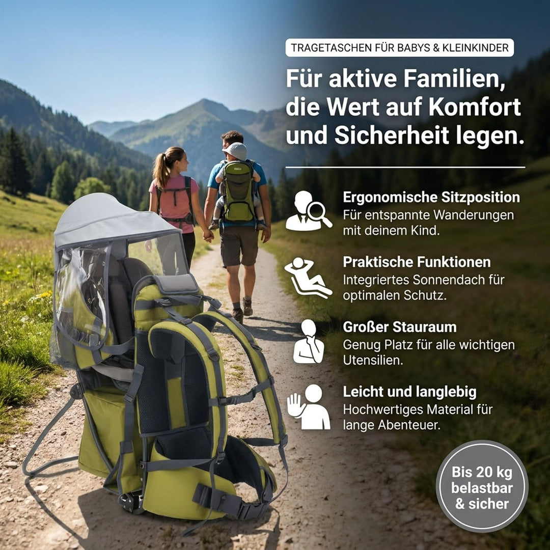 Fillikid Rückentrage Explorer Elite Exklusiv | Kindertrage für Wandern & Reise | Babytragerucksack m