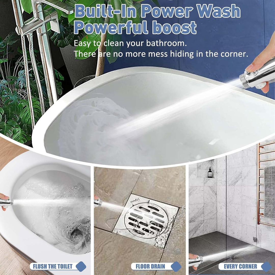 Duschkopf, Duschkopf mit Schlauch 2m & Wasserstopp-Funktion, Duschbrause Druckerhöhend Wassersparend