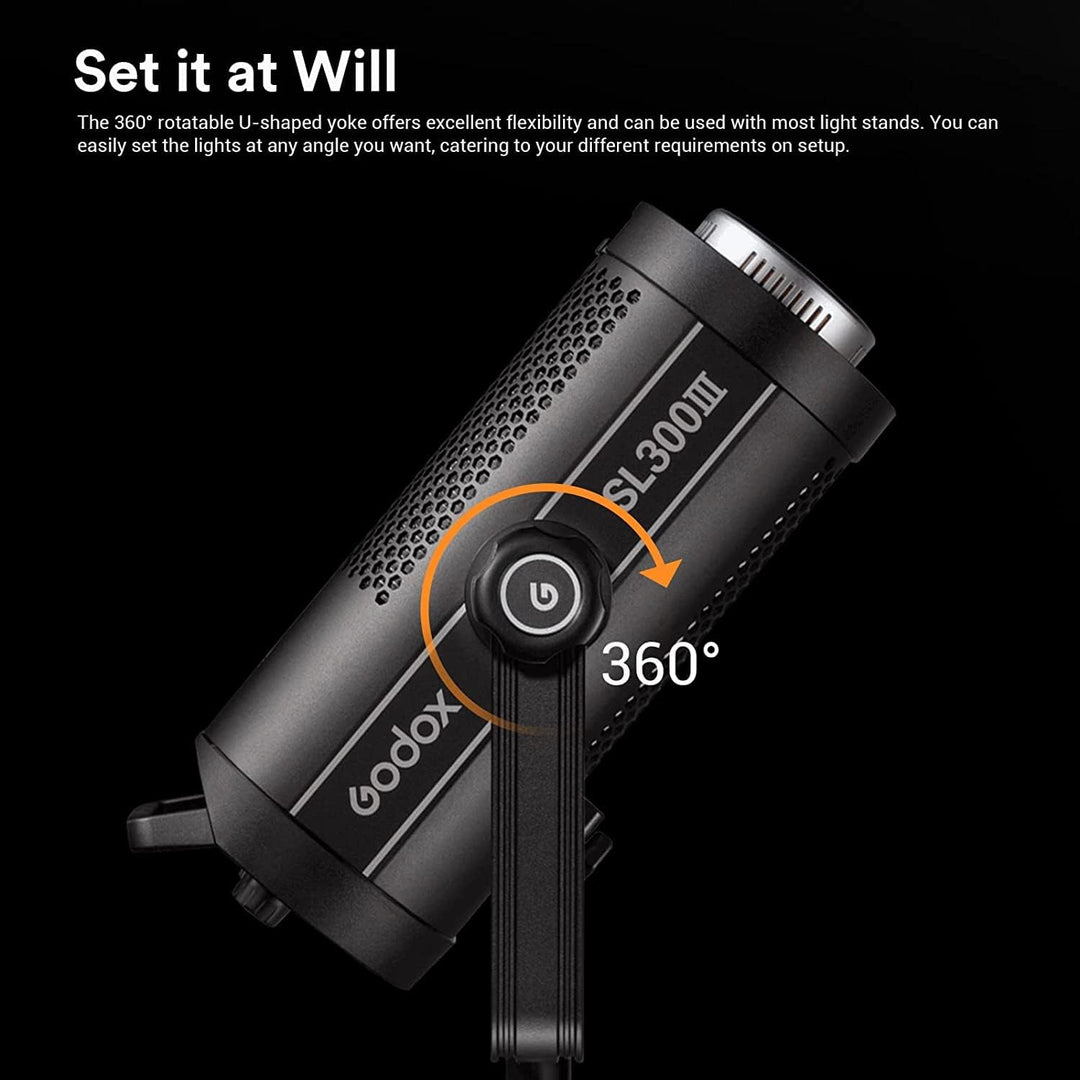Godox SL300III SL300WIII LED Videoleuchte, 5600K TLCI 97 CRI 96, Silent Mode, APP Bluetooth Steuerun