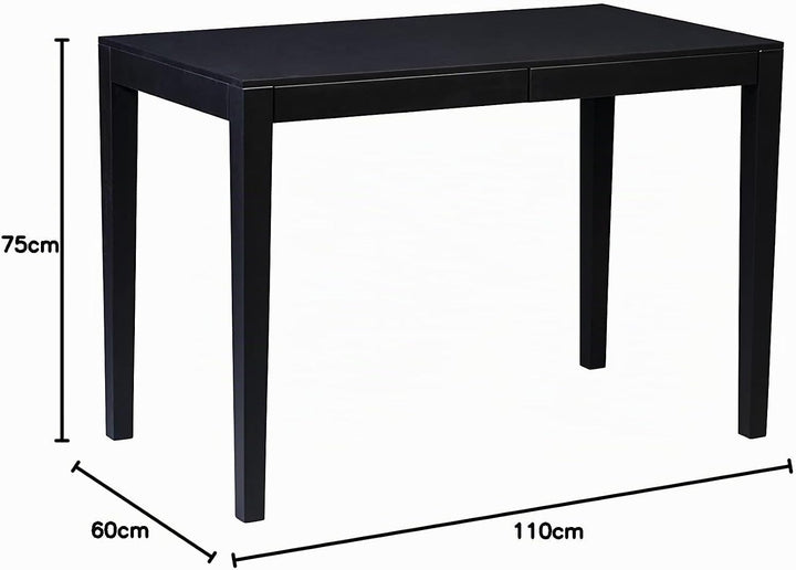 M2 Kollektion Gunar Schreibtisch, Holzwerkstoff, schwarz, B/H/T = 110x75x60cm, Gunar
