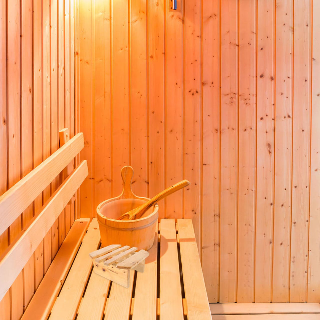 Healvian FussBad Sauna FussHocker - Runder Holz Hocker FüR Badezimmer Entspannung Und Komfort Ideal