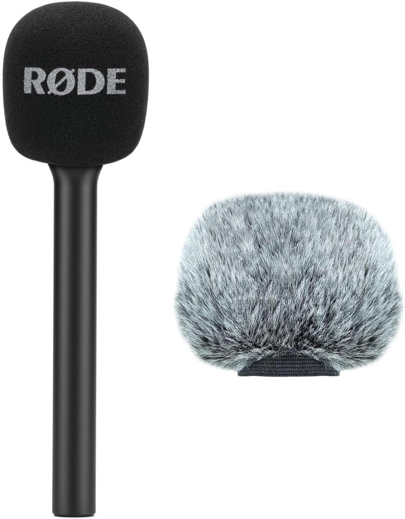 Rode Interview GO Handadapter Griff für Wireless GO + keepdrum WSBK Fell-Windschutz Schwarz RØDE Int