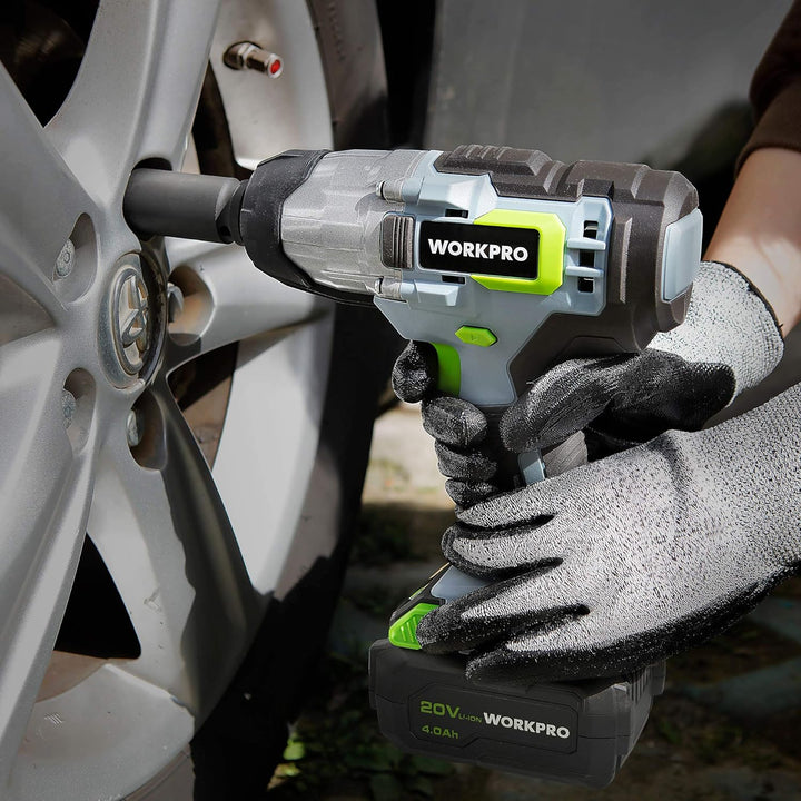 WORKPRO Akku Schlagschrauber 20V, Kabellos Schlagschrauber, 1/2'' Aussenvierkant-Aufnahme, Drehmomen