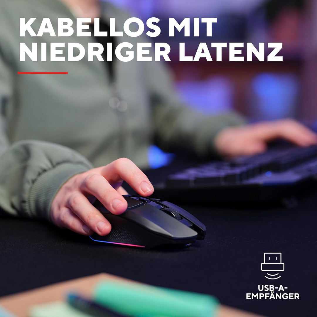 GXTrust 1108 Vylax Wiederaufladbare Kabellose Gaming Maus, 80 Stunden Akkulaufzeit, Verstaubarer USB