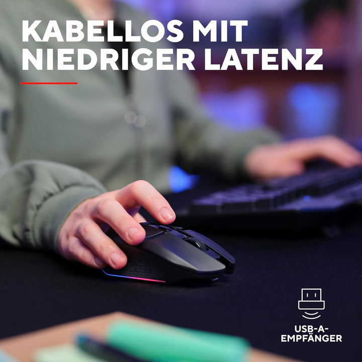 GXTrust 1108 Vylax Wiederaufladbare Kabellose Gaming Maus, 80 Stunden Akkulaufzeit, Verstaubarer USB
